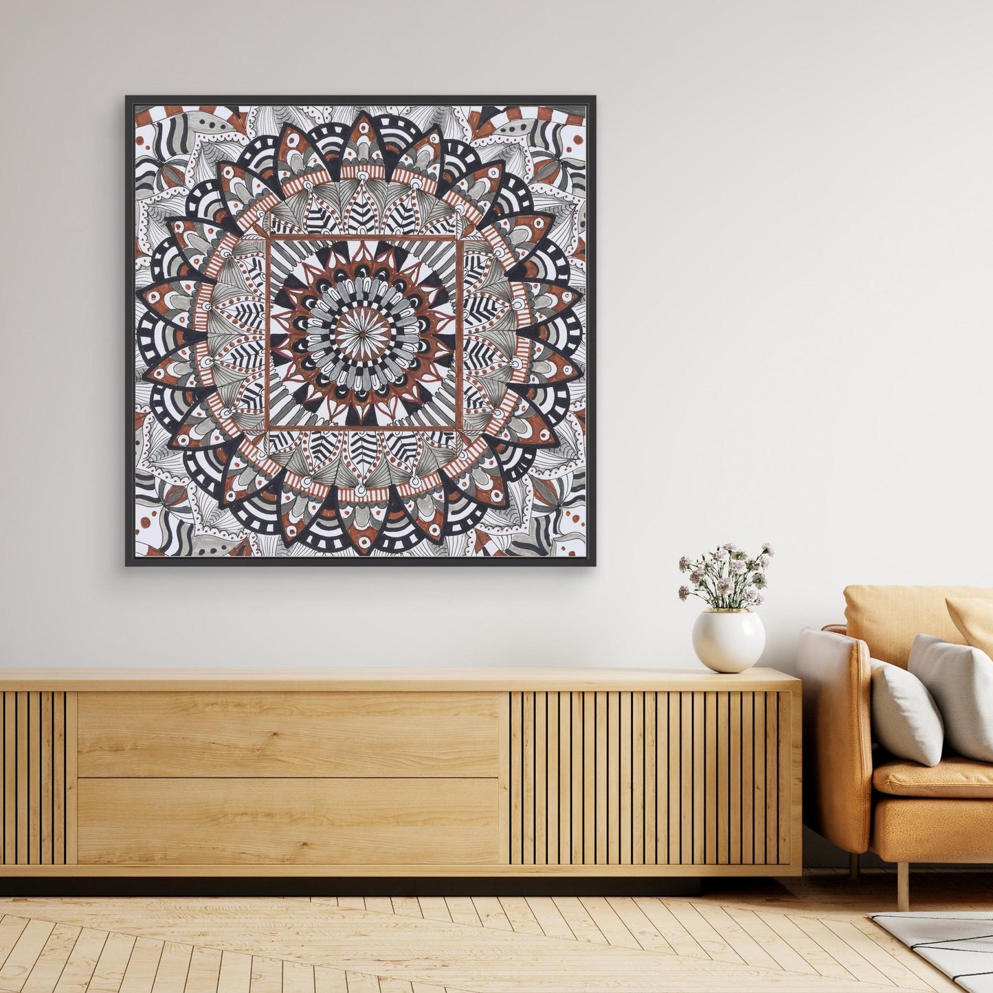 Mandala quadratisch - „Geordnete Blüte“