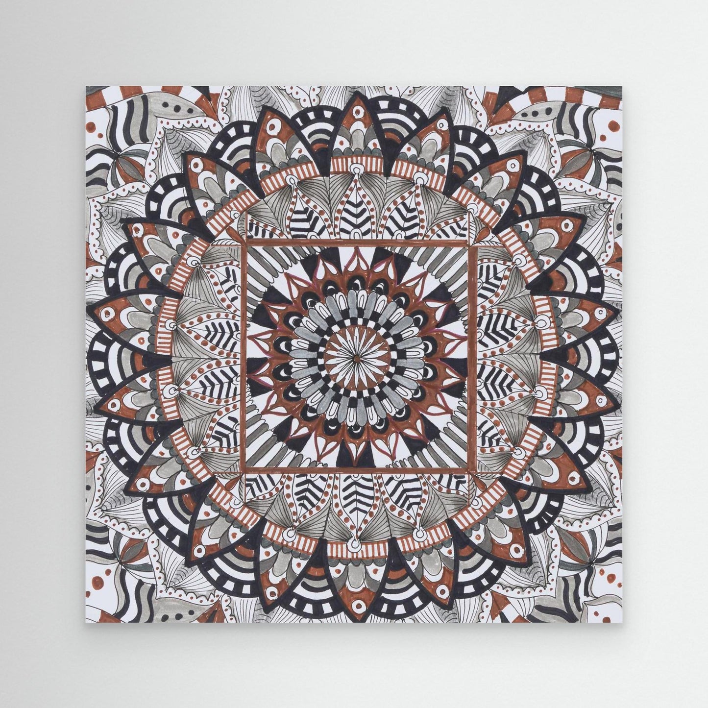 Mandala quadratisch - „Geordnete Blüte“