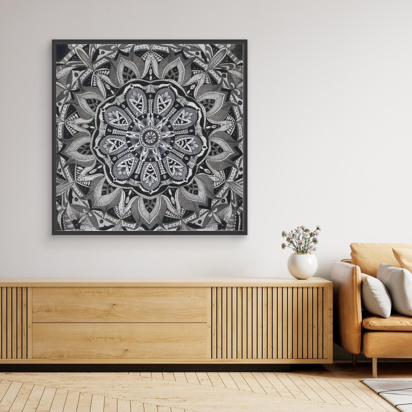 Mandala quadratisch - „Blüte in Balance“