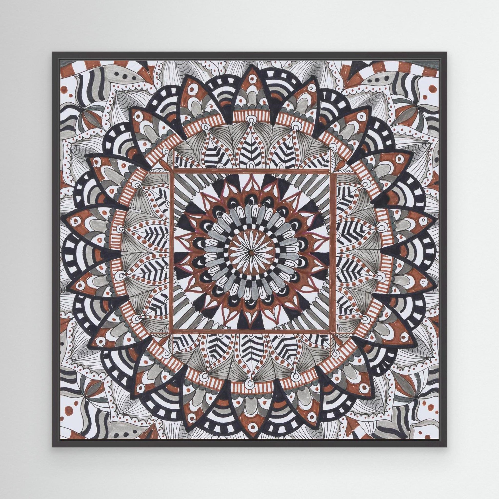 Mandala quadratisch -  „Geordnete Blüte“ 