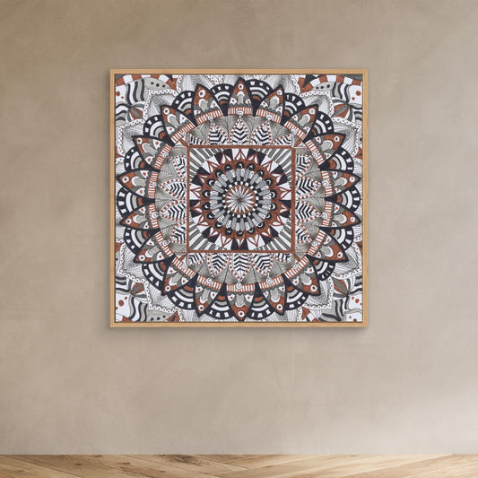Mandala quadratisch -  „Geordnete Blüte“ 