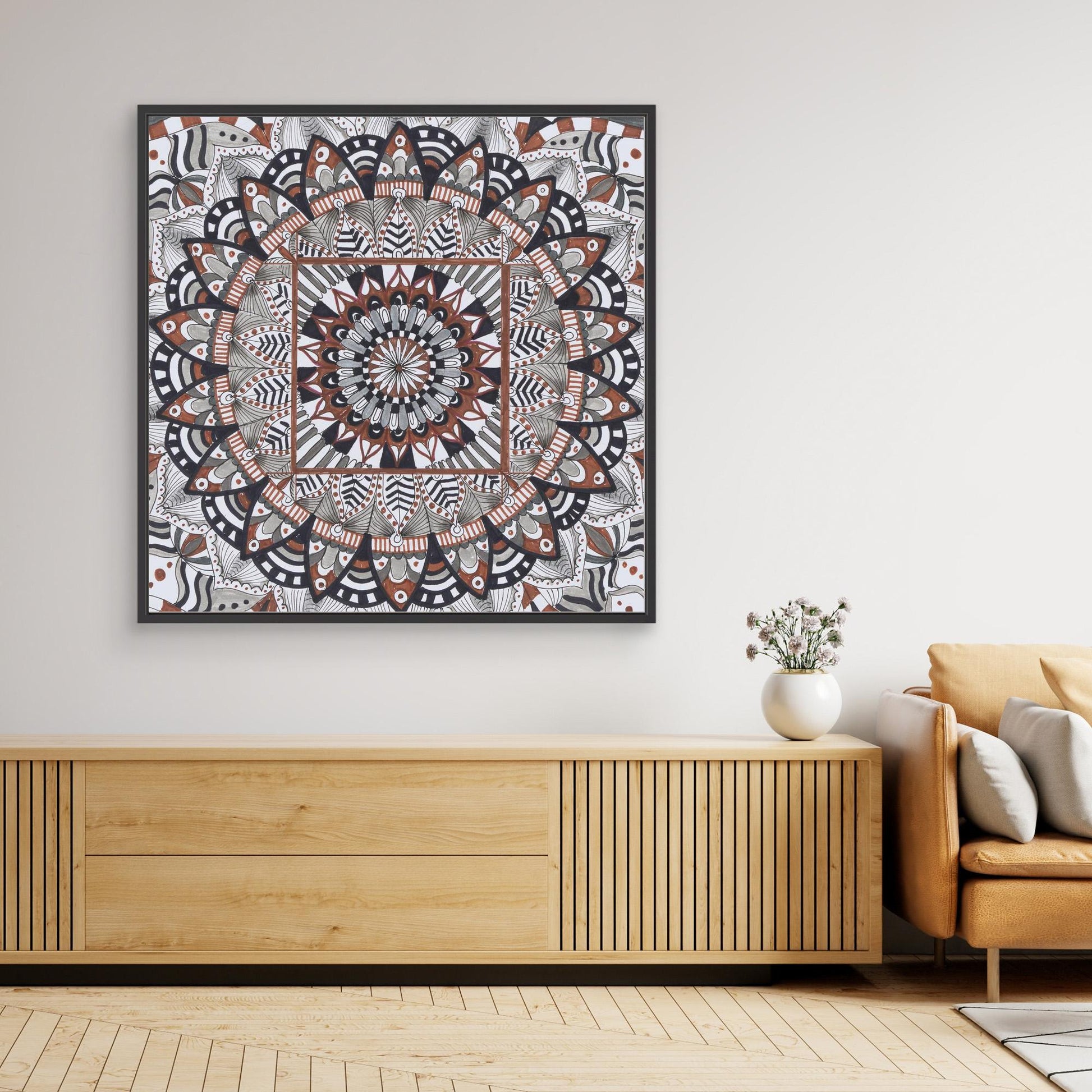 Mandala quadratisch -  „Geordnete Blüte“ 