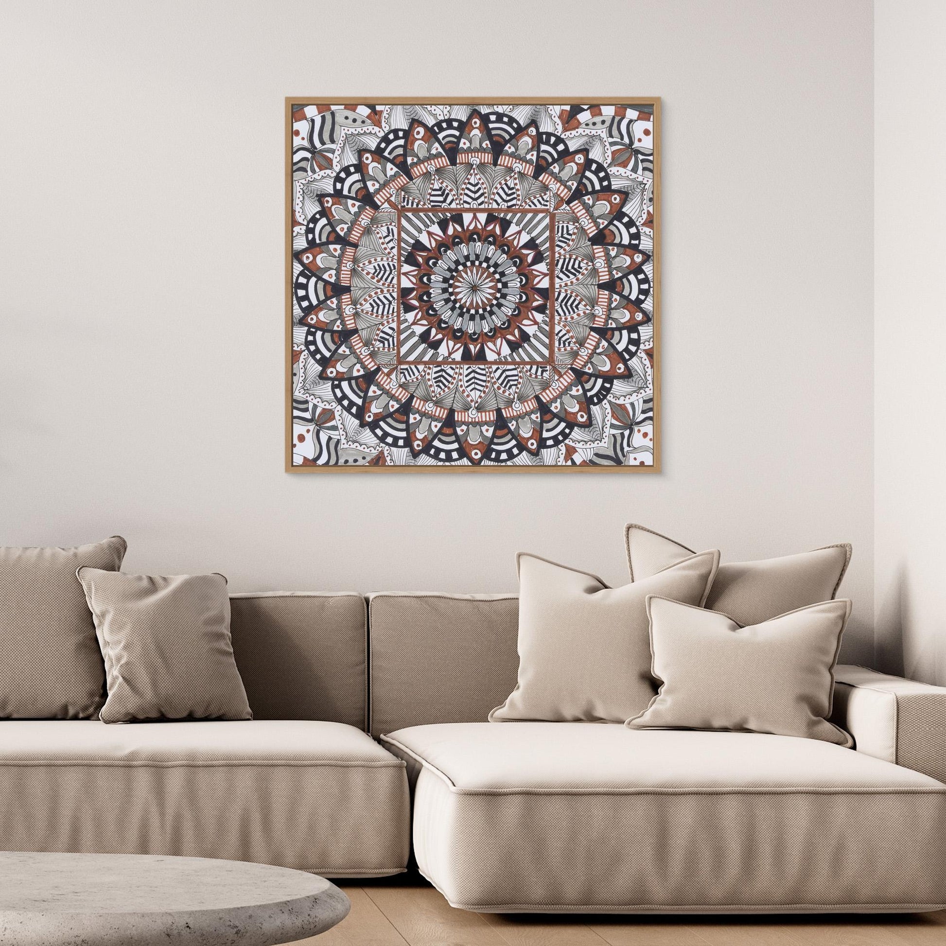 Mandala quadratisch -  „Geordnete Blüte“ 