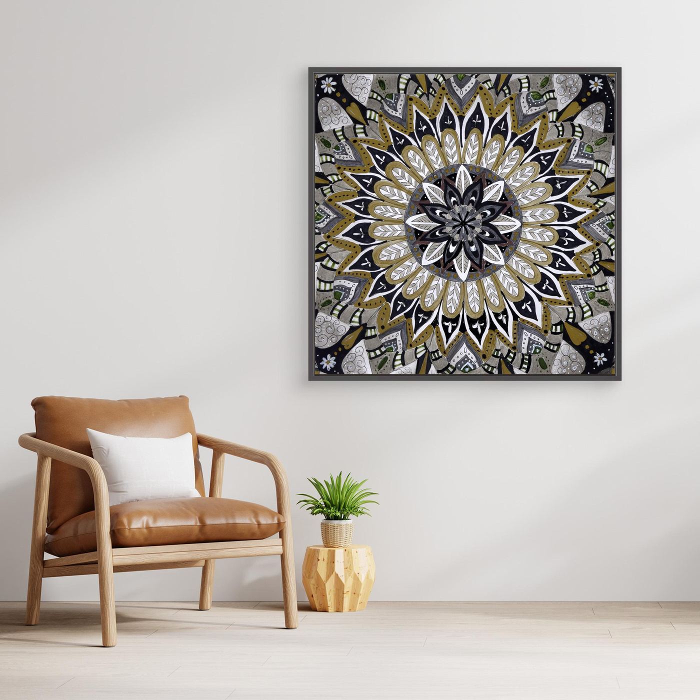 Manadala quadratisch "Aufgehende Sonne"