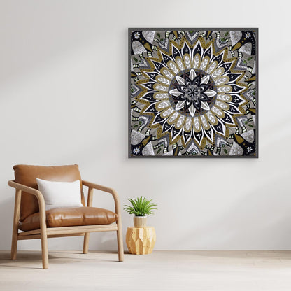 Manadala quadratisch "Aufgehende Sonne"