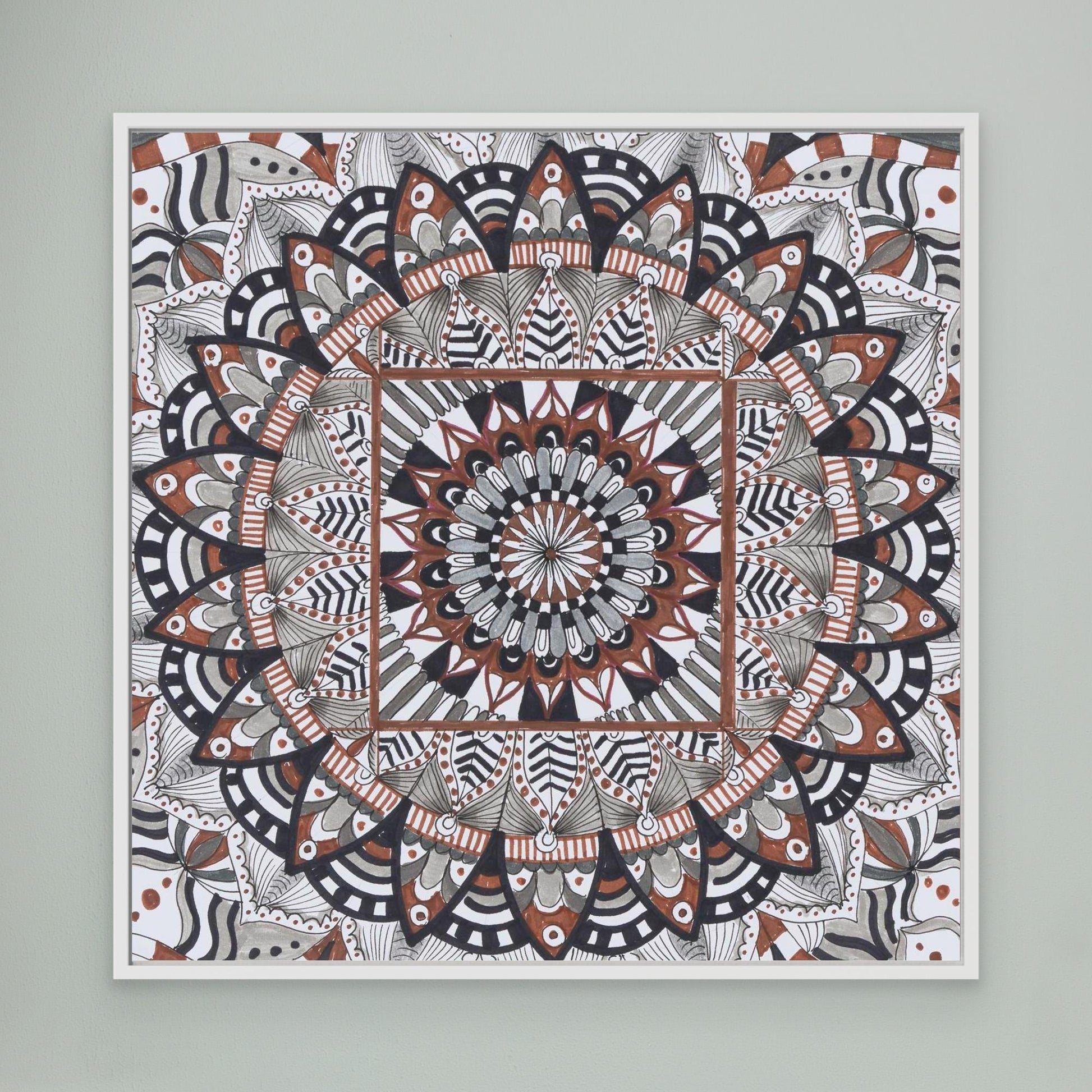 Mandala quadratisch -  „Geordnete Blüte“ 